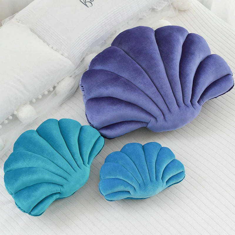 Sea Shell Velvet Throw Pillow AESTHETIC_Danish Pastel cushion plush plushies seashell SUB CATEGORY_Decorative Pillows