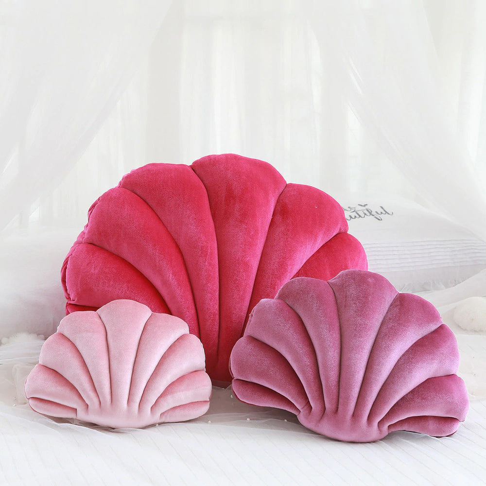 Sea Shell Velvet Throw Pillow AESTHETIC_Danish Pastel cushion plush plushies seashell SUB CATEGORY_Decorative Pillows