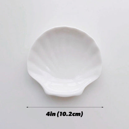 White Ceramic Shell Jewelry Tray seashell