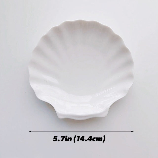 White Ceramic Shell Jewelry Tray seashell