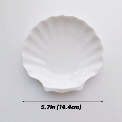 White Ceramic Shell Jewelry Tray seashell