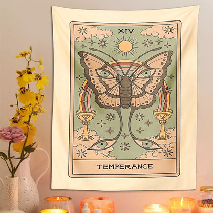 Temperance Moth Tarot Tapestry fairycore moon butterfly mystery