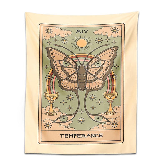 Temperance Moth Tarot Tapestry fairycore moon butterfly mystery