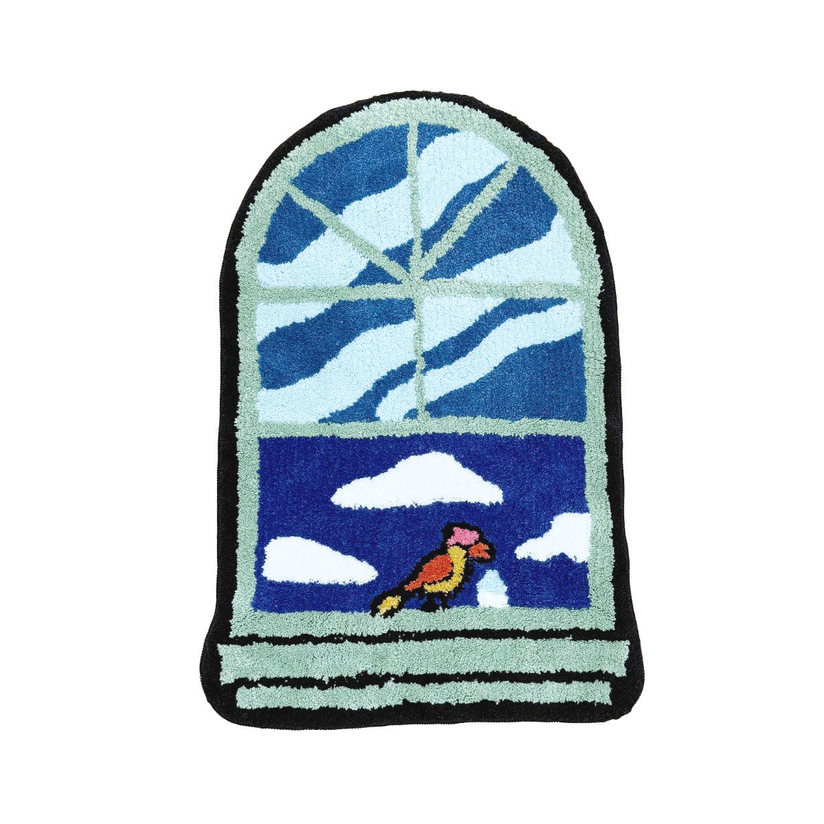 Tapis décoratif touffeté avec fausse fenêtre