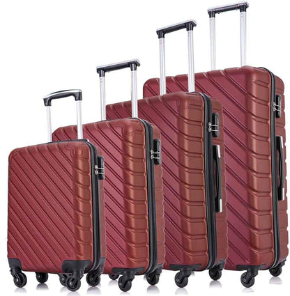 Apelila Hardshell Luggage ABS Luggages Sets with Spinner Wheels Hard Shell Spinner Carry on Suitcase(Silver, 4 PCS) Clothing Luggage Luggage & Travel Gear Luggage Sets Shoes & Jewelry