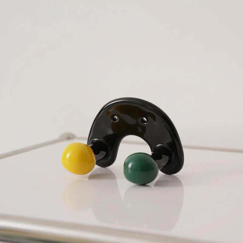 Glossy Wavy Ceramic Wall Hooks