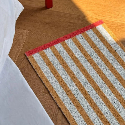 Textured Striped PVC Coil Accent Rug