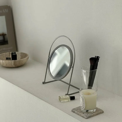 Matte Metal Swivel Desktop Mirror
