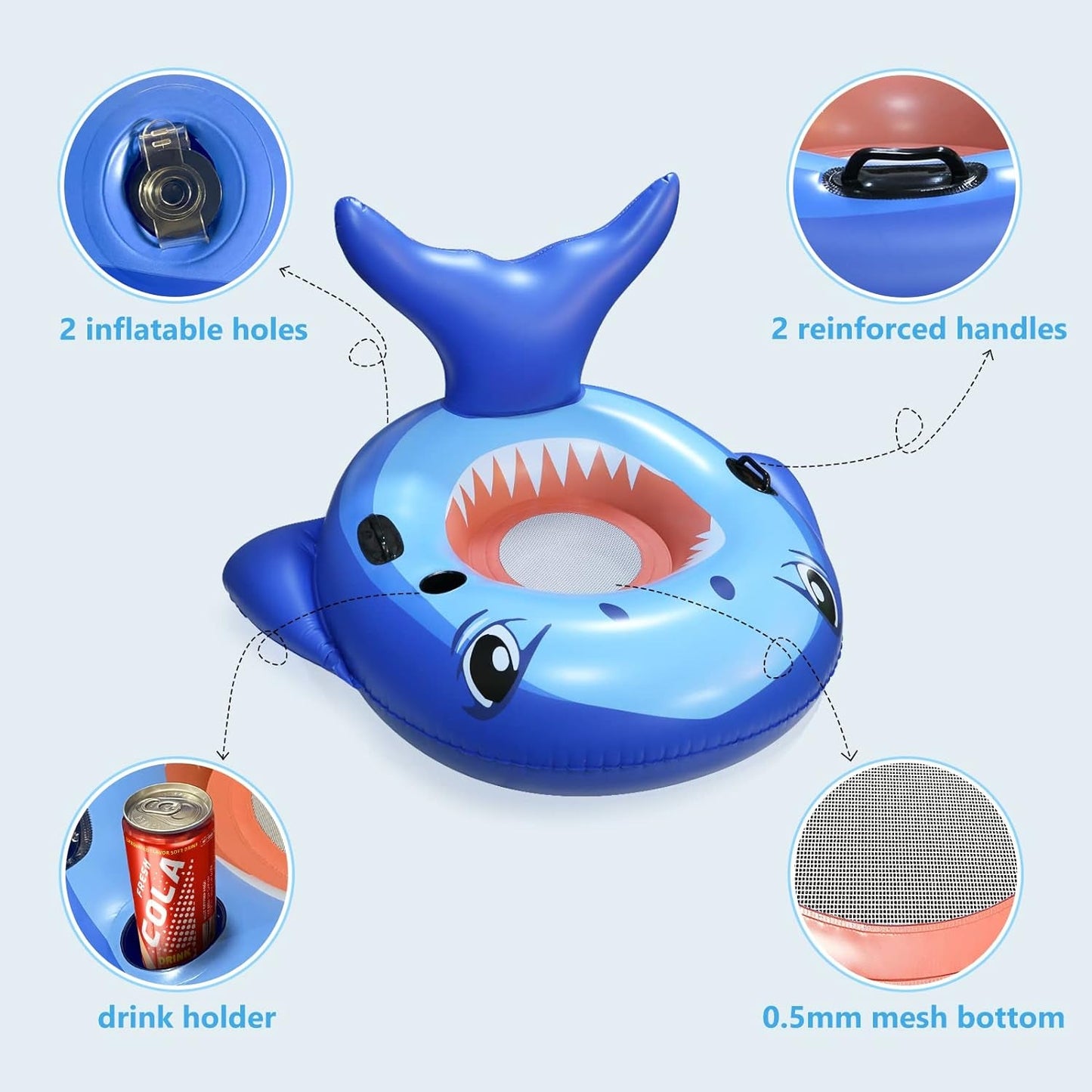 Pool Floats for Adults, Pool Inflatables Large Floats with Drink Holder for Swimming Pool, Lake, Seaside, Pool Party Toy 49X39X30Inch Pool Rafts & Inflatable Ride-ons Pools & Water Toys Sports & Outdoor Play Toys & Games