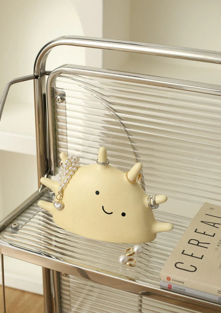 Matte Ceramic Smiling Sun Jewelry Organizer