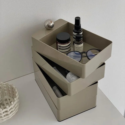 Sleek Minimalist ABS Rotating Makeup Organizer