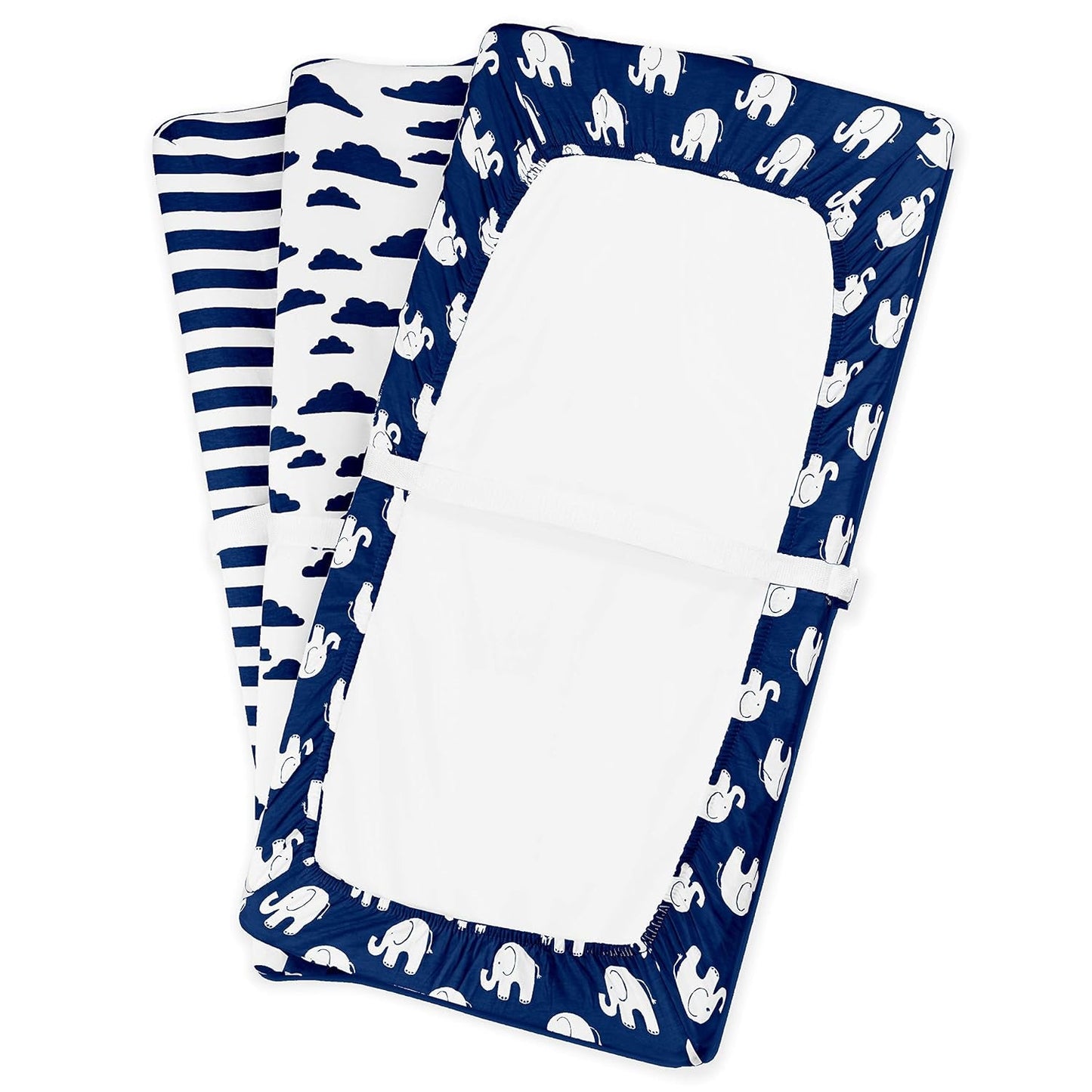 Changing Pad Cover – Premium Baby Changing Pad Covers 4 Pack – Boy or Girl Changing Pad Cover – Pure Jersey Machine Washable Navy and White Changing Table Cover – Diaper Changing Pad Cover Sheets Baby Products Changing Table Pads & Covers Covers Diapering