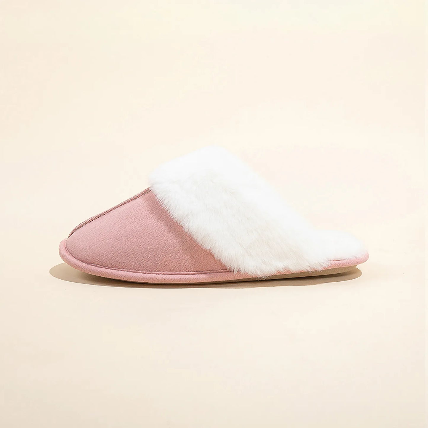 Plush Solid Color Faux Suede House Slippers