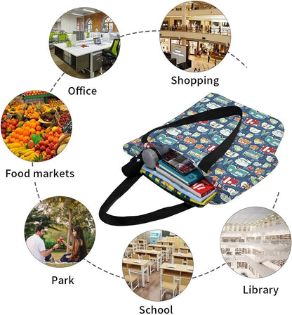 Antcreptson Campers Camping Trailers Canvas Tote Bag for Women Travel Work Shopping Grocery Top Handle Purses Large Totes Reusable Handbags Cotton Shoulder Bags for Women Travel Work Shopping Grocery Home & Kitchen Kitchen & Dining Luggage & Bags Reusable Grocery Bags Shopping Totes Storage & Organization Travel & To-Go Food Containers