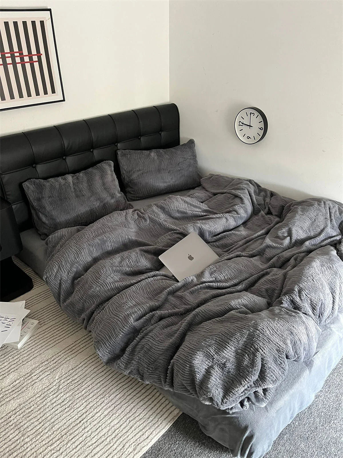 Plush Ruched Fleece Bedding Set