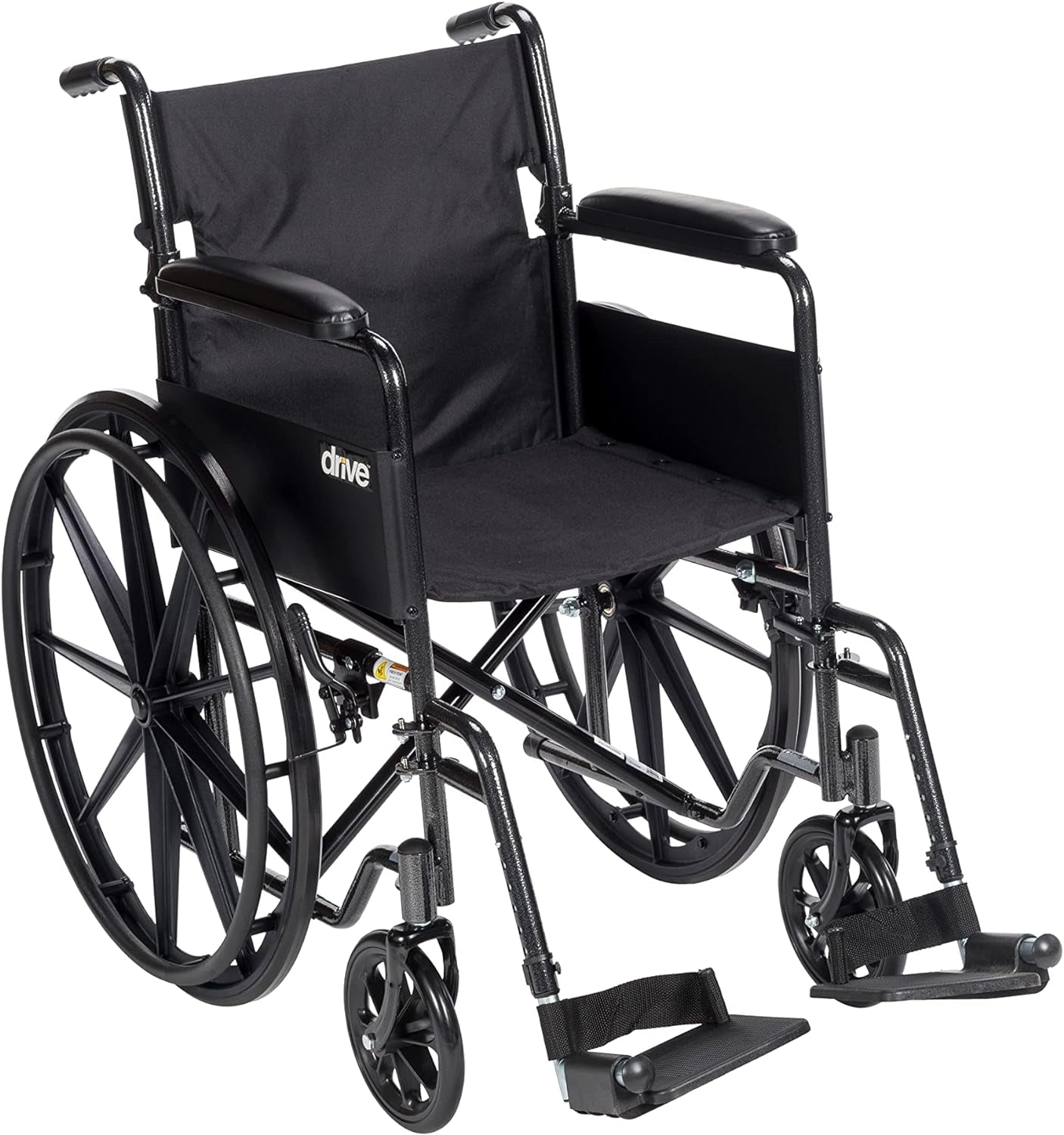 Drive Medical SSP118FA-SF Silver Sport 1 Folding Transport Wheelchair with Full Arms and Removable Swing-Away Footrest, Black Mobility & Daily Living Aids Mobility Aids & Equipment Mobility Scooters & Accessories Self-Propelled Wheelchairs Wheelchairs