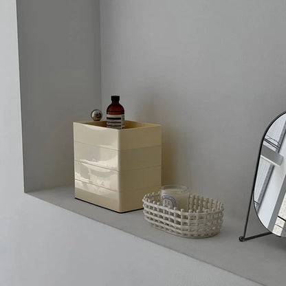 Sleek Minimalist ABS Rotating Makeup Organizer