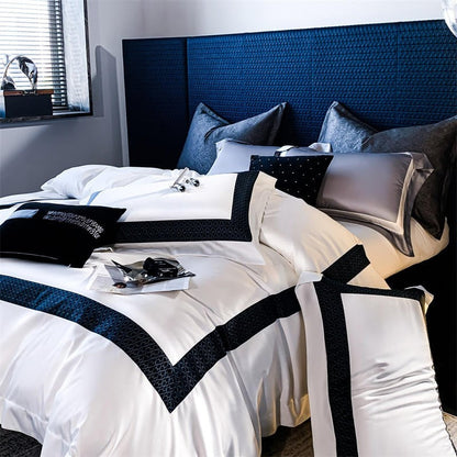 Sablier White Luxury Egyptian Cotton Bedding Set