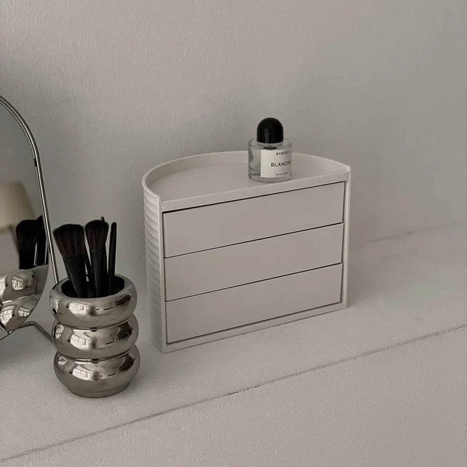 Ribbed Swivel ABS Makeup Organizer
