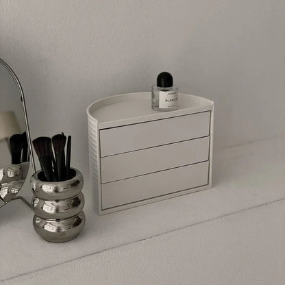 Ribbed Swivel ABS Makeup Organizer