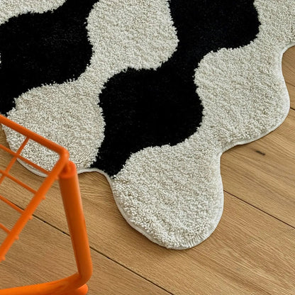 Plush Wavy Striped Shaggy Accent Rug