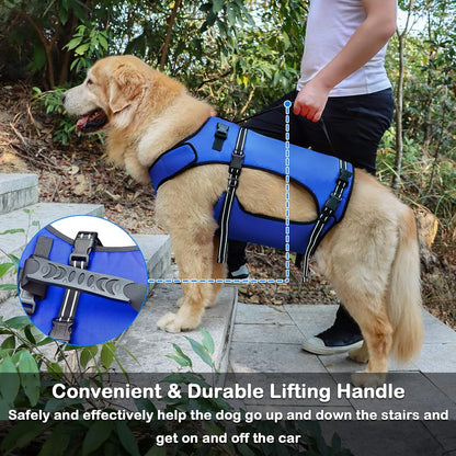 Dog Lift Harness, Full Body Support & Recovery Sling, Pet Rehabilitation Lifts Vest Adjustable Breathable Straps for Old, Disabled, Joint Injuries, Arthritis, Paralysis Dogs Walk (Blue, S) Collars Dogs Harnesses Harnesses & Leashes Pet Supplies Vest Harnesses