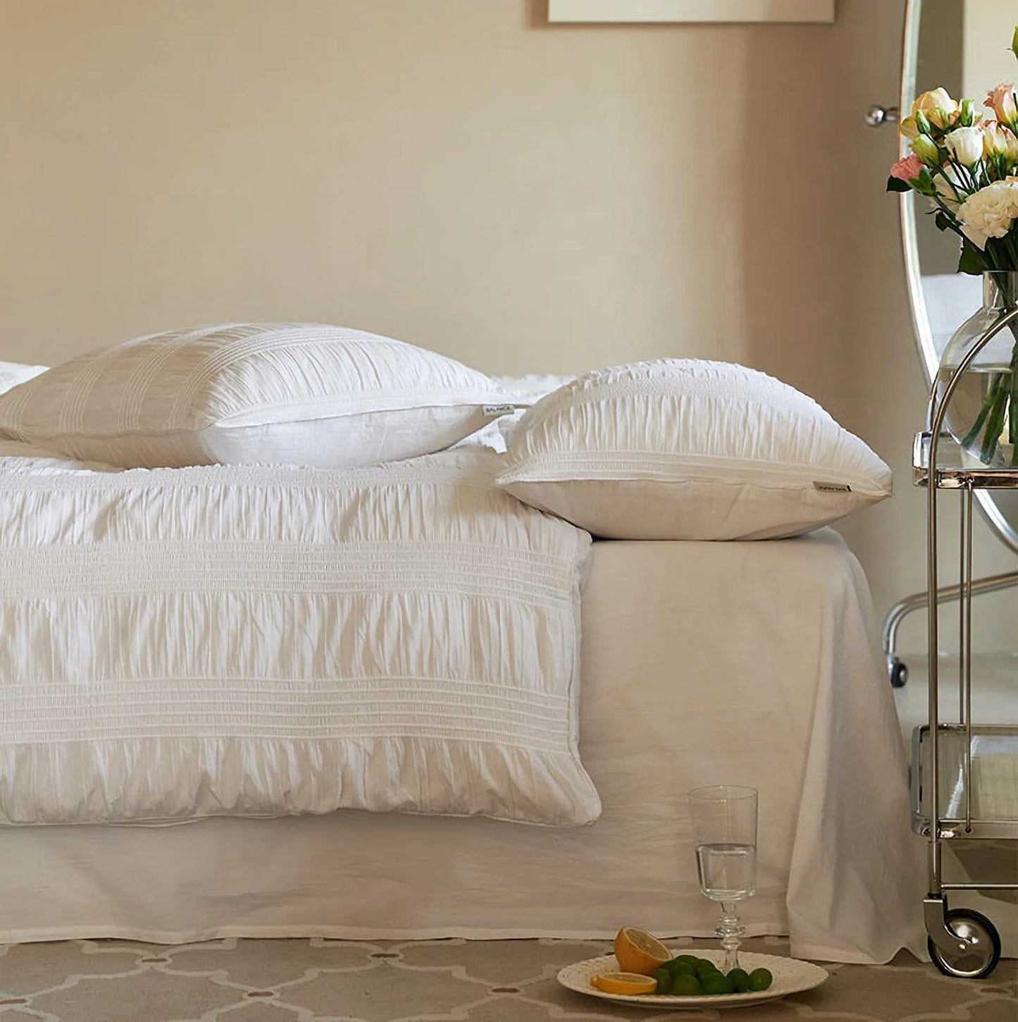 Textured Pintuck Washed Cotton Bedding Set