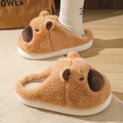 Fuzzy Capybara Plush Polyester House Slippers
