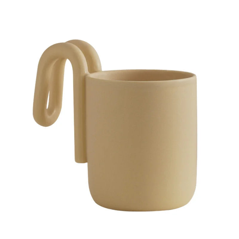 Sculptural Loop Handle Frosted Ceramic Mug