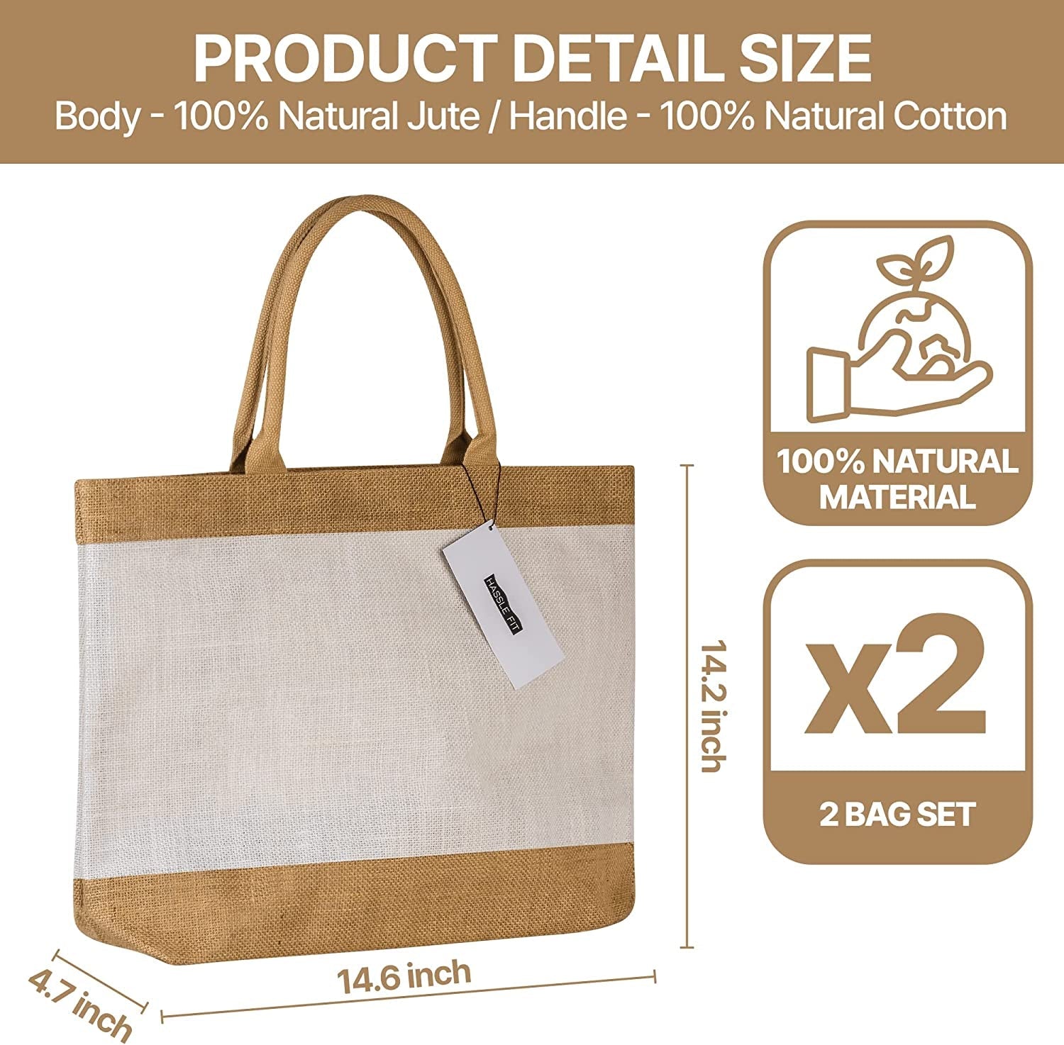 Hassle Fit Tote Botanical Bags – Jute Reusable Grocery Shopping Bag – Tote Bags Aesthetic for School, College, Travel, Beach – Kitchen Reusable Large Bag for Women – Beach Party Jute Totes Bag Home & Kitchen Kitchen & Dining Luggage & Bags Reusable Grocery Bags Shopping Totes Storage & Organization Travel & To-Go Food Containers