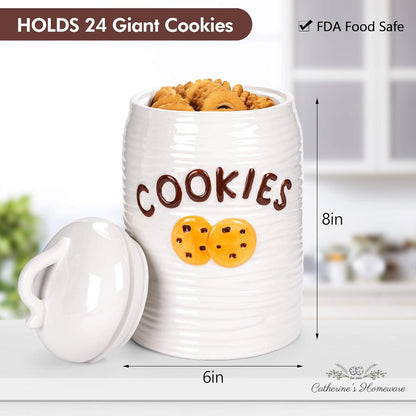 Cookie Jar - Cookie Jars for Kitchen Counter - Cookie Storage Containers Airtight - Cookie Jar Vintage - Cookie Jars with Lids - Cookie Container - Eco Friendly - Catherine'S Homeware by Woondulla Cookie Jars Food Storage Home & Kitchen Kitchen & Dining Storage & Organization