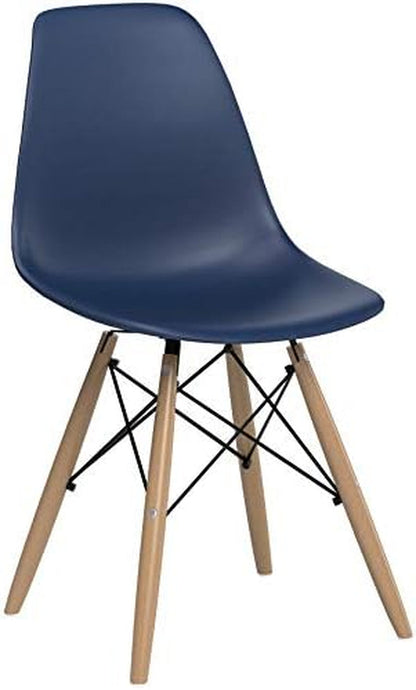 GIA Contemporary Armless Dining Chair with Wood Legs, Set of 2, Blue Chairs Dining Room Furniture Furniture Home & Kitchen