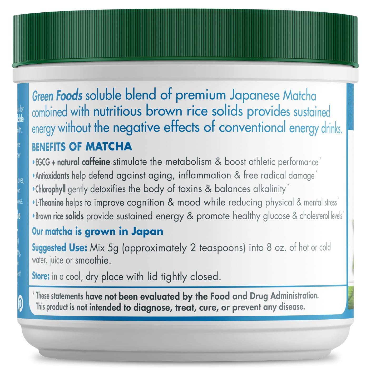 Green Foods Organic Matcha Green Tea, 5.5 Ounce Beverages Green Grocery & Gourmet Food Matcha Tea