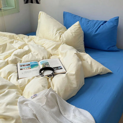 Soft Washed Solid Color Cotton Bedding Set