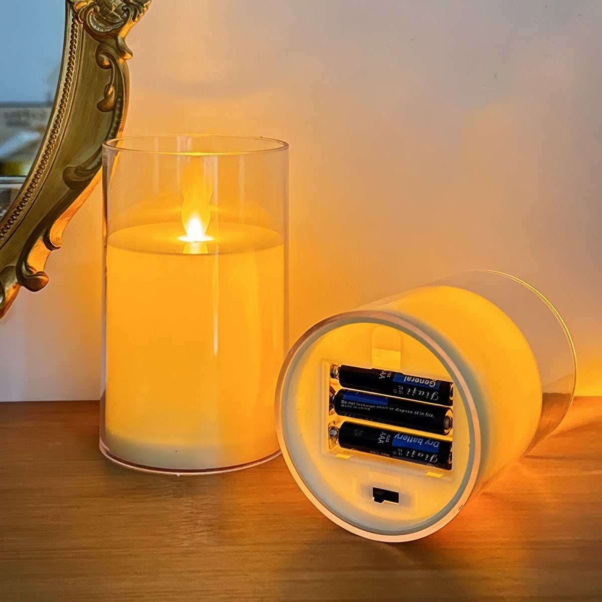 Warm Glow LED Glass Candles