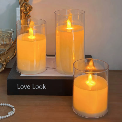 Warm Glow LED Glass Candles