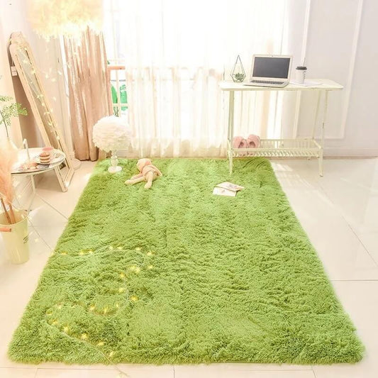 Green Grass Fluffy Carpet checkered SUB CATEGORY_Rugs