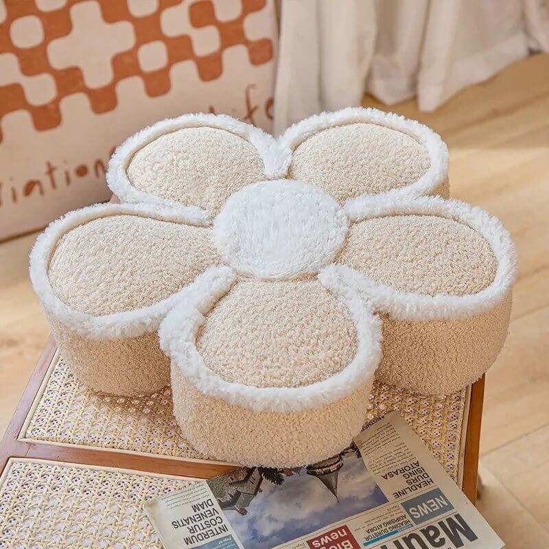 Fluffy Flower Decorative Throw Pillow cushion plush