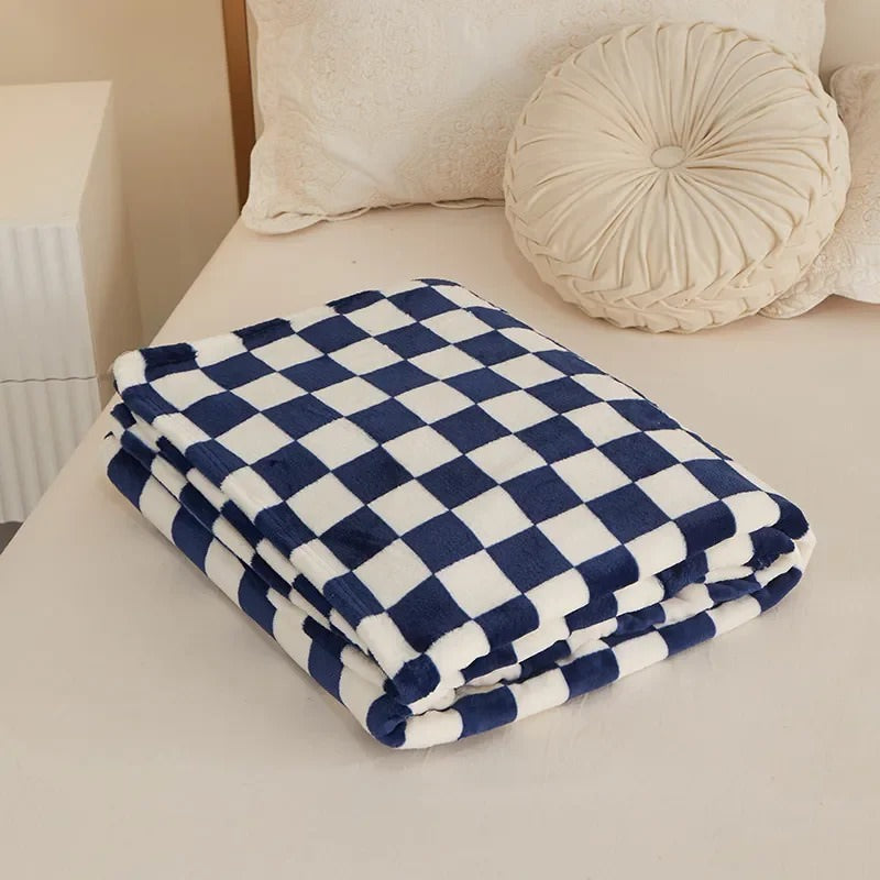 Plush Checkered Throw Blanket cover quilt SUB CATEGORY_Throw Blankets