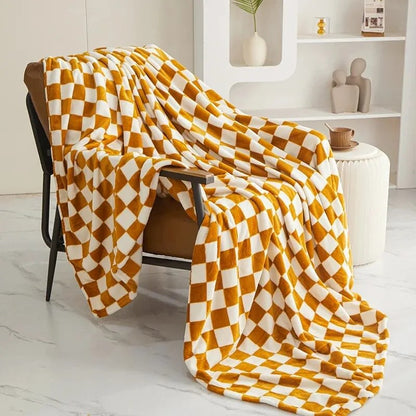 Plush Checkered Throw Blanket cover quilt SUB CATEGORY_Throw Blankets