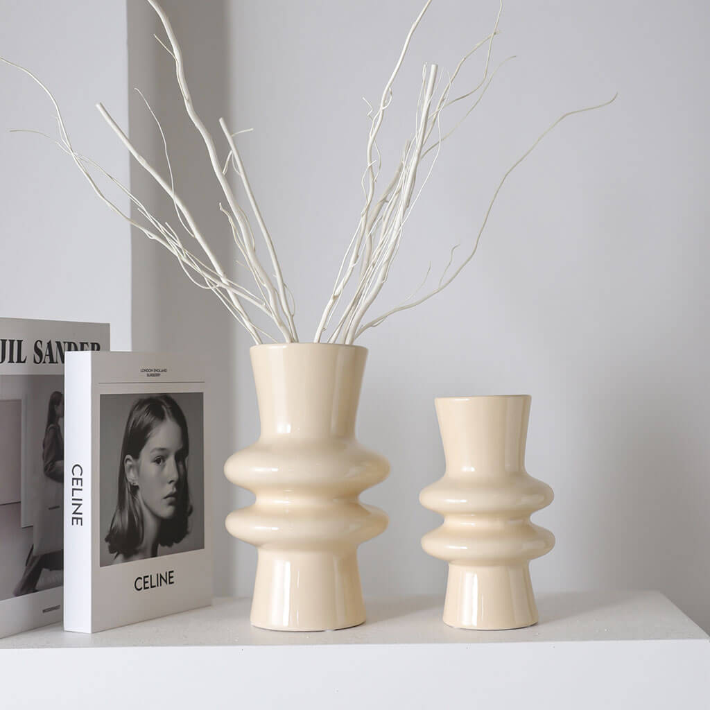 French Modern Sculpted Ceramic Vase