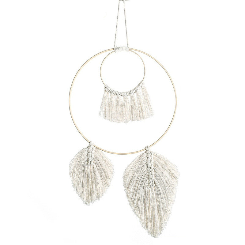 Fringe Feather Macrame Dreamcatcher AESTHETIC_Boho macrame hanging SUB CATEGORY_Wall Decor