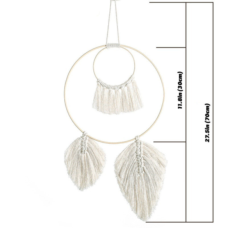 Fringe Feather Macrame Dreamcatcher AESTHETIC_Boho macrame hanging SUB CATEGORY_Wall Decor