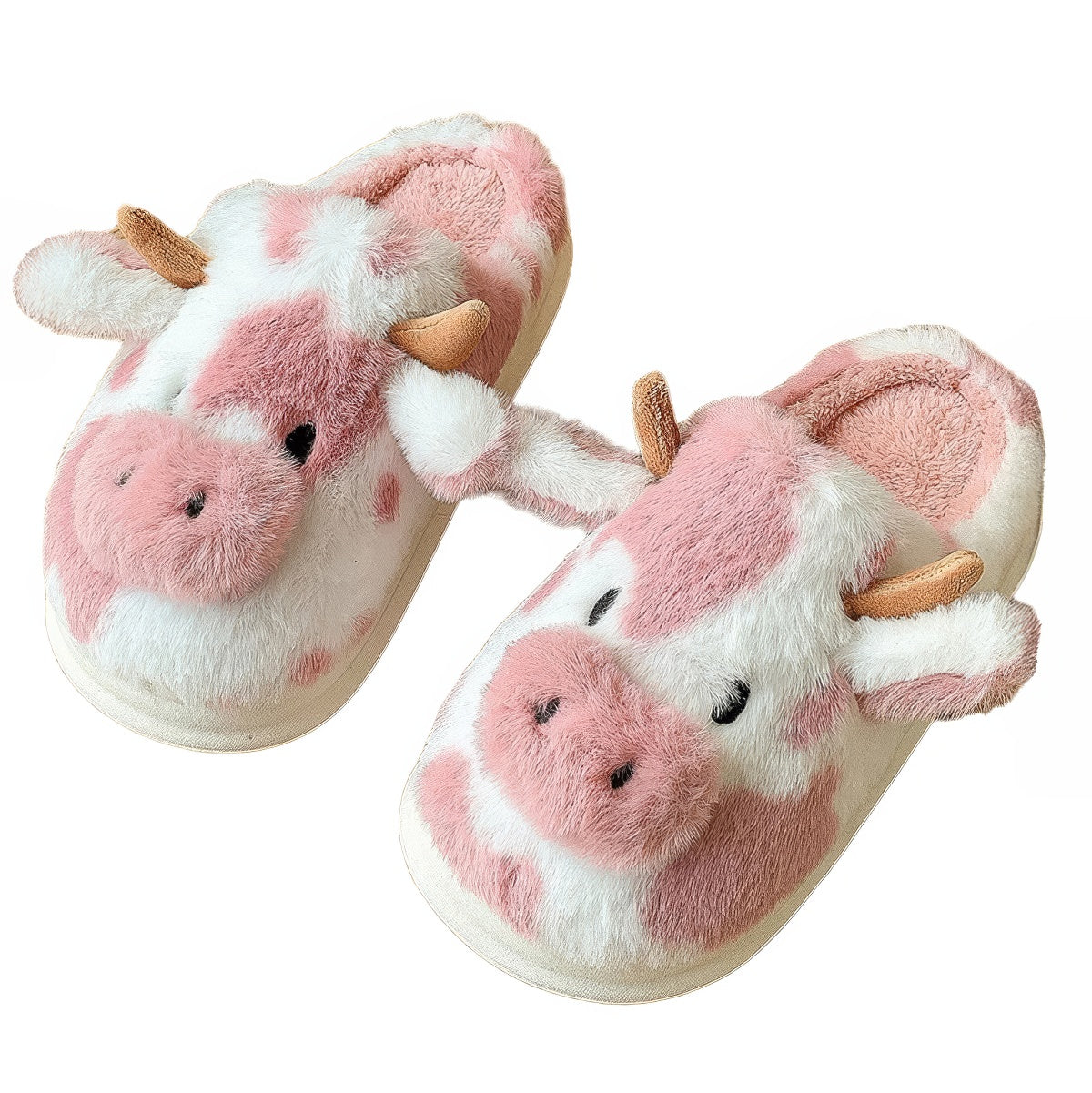 Chaussons en peluche vache Moo