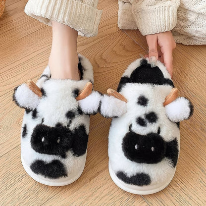 Chaussons en peluche vache Moo