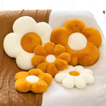 Coussin en peluche à motif de fleurs d'automne