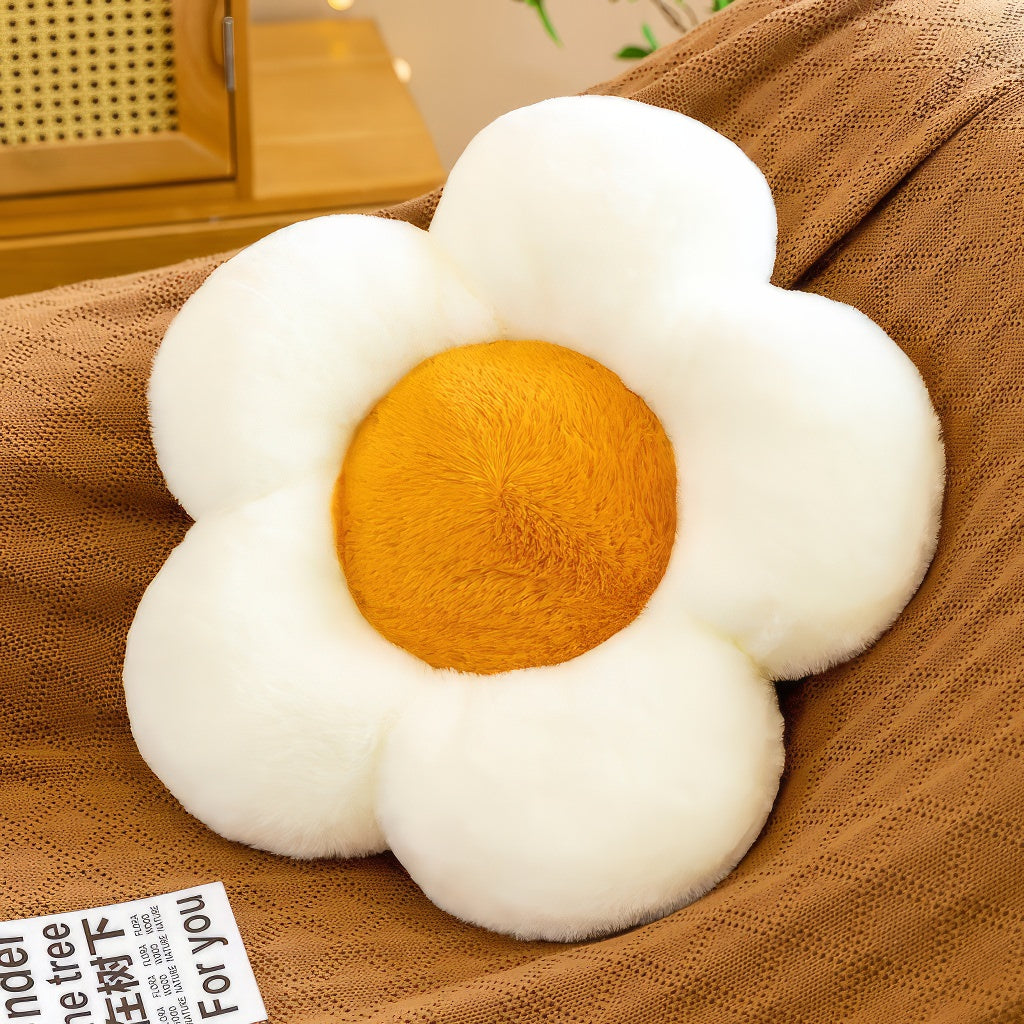 Coussin en peluche à motif de fleurs d'automne