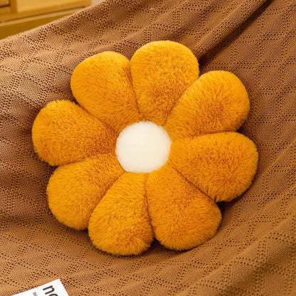 Coussin en peluche à motif de fleurs d'automne