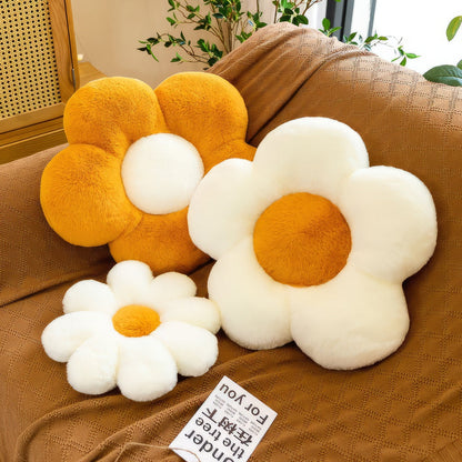 Coussin en peluche à motif de fleurs d'automne