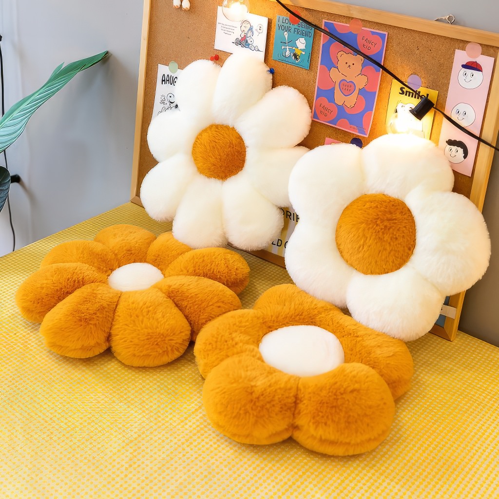 Furry Flower Fall Plush Pillow